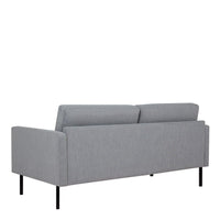 Thumbnail for Modern Medium 2.5 Seater Sofa Fabric Pale Grey on Black Metal Legs