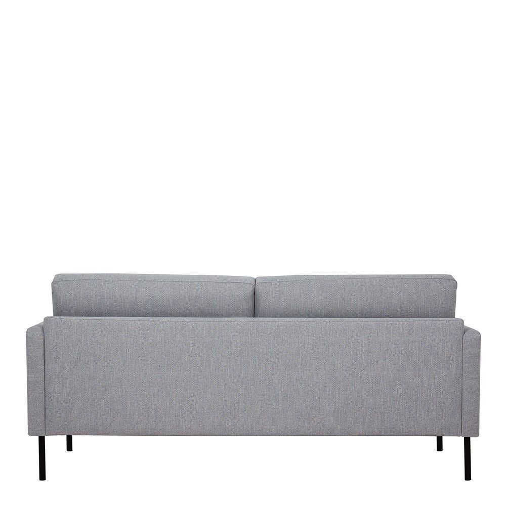 Modern Medium 2.5 Seater Sofa Fabric Pale Grey on Black Metal Legs