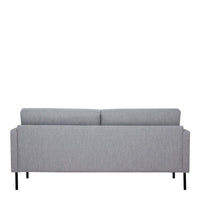 Thumbnail for Modern Medium 2.5 Seater Sofa Fabric Pale Grey on Black Metal Legs