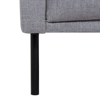 Thumbnail for Modern Medium 2.5 Seater Sofa Fabric Pale Grey on Black Metal Legs