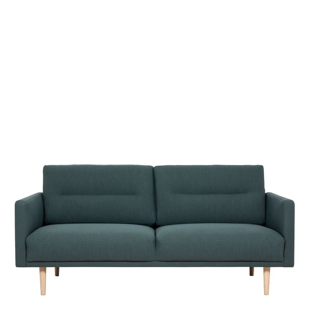 Modern Medium 2.5 Seater Sofa Dark Green Fabric on Black Metal Legs