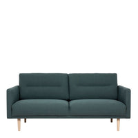 Thumbnail for Modern Medium 2.5 Seater Sofa Dark Green Fabric on Black Metal Legs