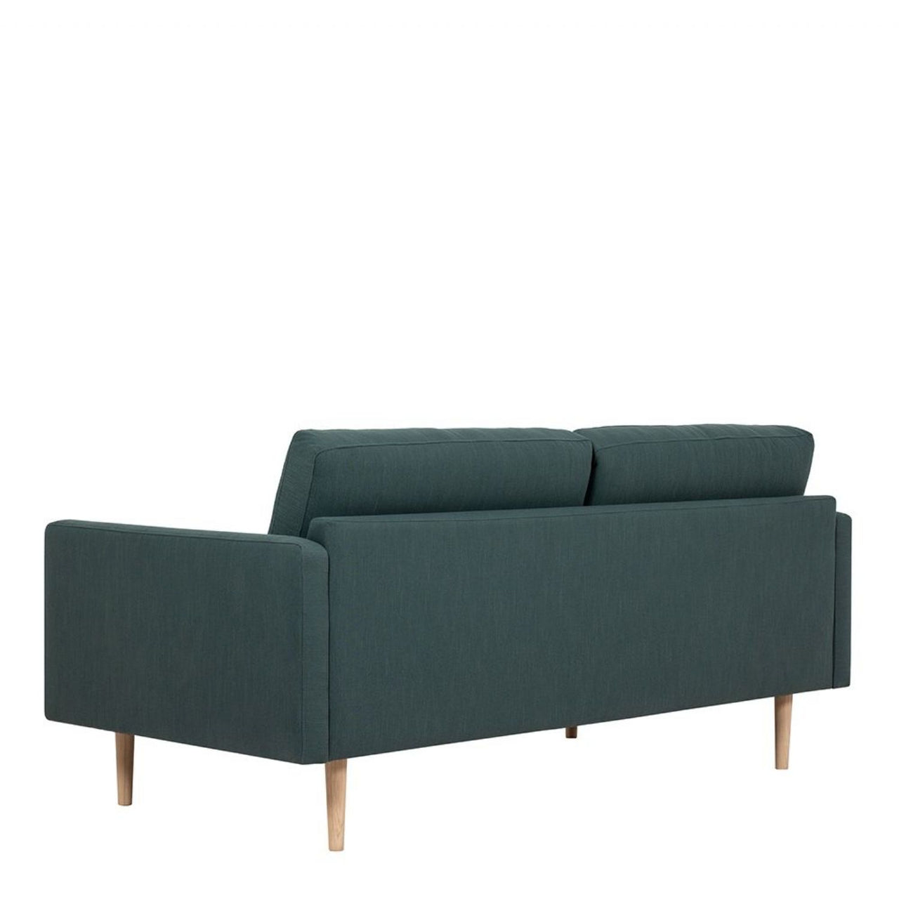 Modern Medium 2.5 Seater Sofa Dark Green Fabric on Black Metal Legs