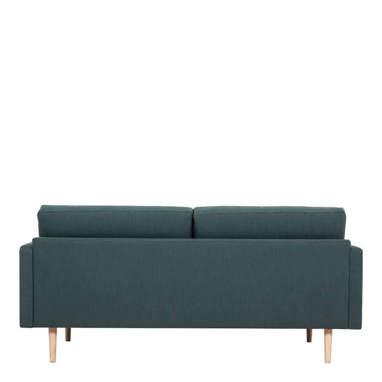 Modern Medium 2.5 Seater Sofa Dark Green Fabric on Black Metal Legs