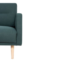 Thumbnail for Modern Medium 2.5 Seater Sofa Dark Green Fabric on Black Metal Legs