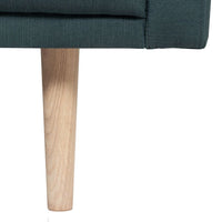 Thumbnail for Modern Medium 2.5 Seater Sofa Dark Green Fabric on Black Metal Legs