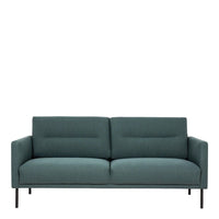 Thumbnail for Modern Medium 2.5 Seater Sofa Dark Green Fabric on Black Metal Legs