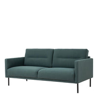 Thumbnail for Modern Medium 2.5 Seater Sofa Dark Green Fabric on Black Metal Legs