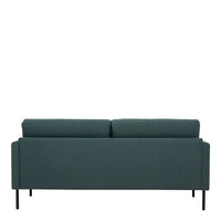 Thumbnail for Modern Medium 2.5 Seater Sofa Dark Green Fabric on Black Metal Legs