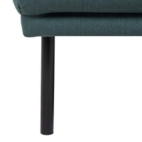 Thumbnail for Modern Medium 2.5 Seater Sofa Dark Green Fabric on Black Metal Legs