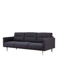 Thumbnail for Modern Dark Grey Fabric Upholstered 3 Seater Living Sofa With Light Oak Leg