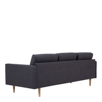 Thumbnail for Modern Dark Grey Fabric Upholstered 3 Seater Living Sofa With Light Oak Leg