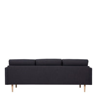 Thumbnail for Modern Dark Grey Fabric Upholstered 3 Seater Living Sofa With Light Oak Leg