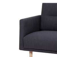 Thumbnail for Modern Dark Grey Fabric Upholstered 3 Seater Living Sofa With Light Oak Leg