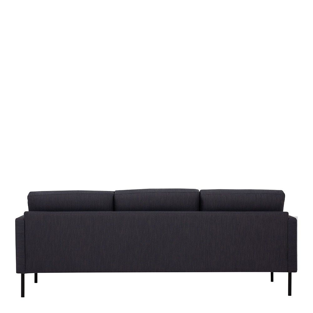 Classy Dark Grey Fabric 3 Seater Living Sofa With Black Metal Legs