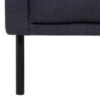 Thumbnail for Classy Dark Grey Fabric 3 Seater Living Sofa With Black Metal Legs