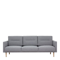 Thumbnail for Pale Grey Fabric Upholstered 3 Seater Sofa on Light Oak Legs