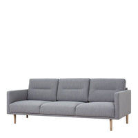 Thumbnail for Pale Grey Fabric Upholstered 3 Seater Sofa on Light Oak Legs