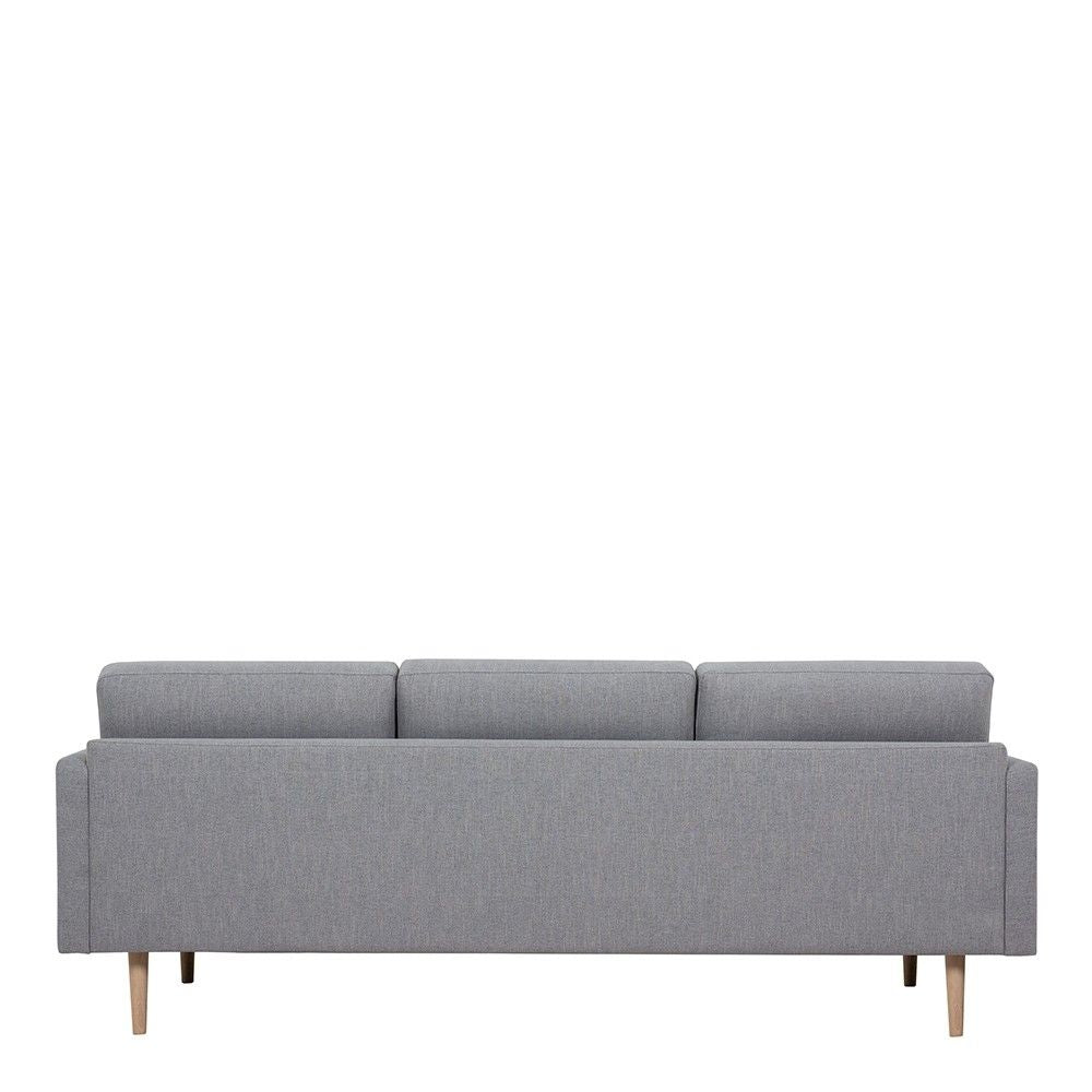 Pale Grey Fabric Upholstered 3 Seater Sofa on Light Oak Legs