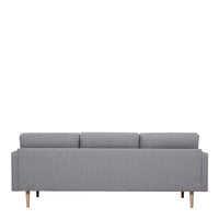 Thumbnail for Pale Grey Fabric Upholstered 3 Seater Sofa on Light Oak Legs