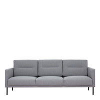 Thumbnail for 3 Seater Sofa Pale Grey Fabric on Black Metal Legs