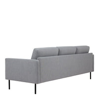 Thumbnail for 3 Seater Sofa Pale Grey Fabric on Black Metal Legs