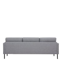 Thumbnail for 3 Seater Sofa Pale Grey Fabric on Black Metal Legs