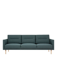 Thumbnail for Dark Green Fabric 3 Seater Sofa With Light Oak Legs 79x210cm