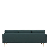 Thumbnail for Dark Green Fabric 3 Seater Sofa With Light Oak Legs 79x210cm