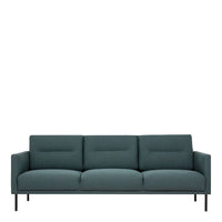 Thumbnail for Dark Green Fabric 3 Seater Living Sofa With Black Metal Legs