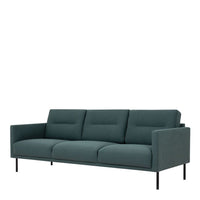 Thumbnail for Dark Green Fabric 3 Seater Living Sofa With Black Metal Legs