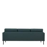 Thumbnail for Dark Green Fabric 3 Seater Living Sofa With Black Metal Legs