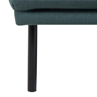 Thumbnail for Dark Green Fabric 3 Seater Living Sofa With Black Metal Legs