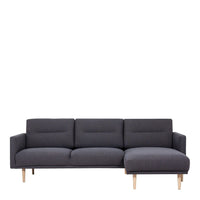 Thumbnail for Dark Grey Fabric Right Hand Corner Sofa Chaise on Oak Legs