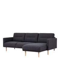 Thumbnail for Dark Grey Fabric Right Hand Corner Sofa Chaise on Oak Legs