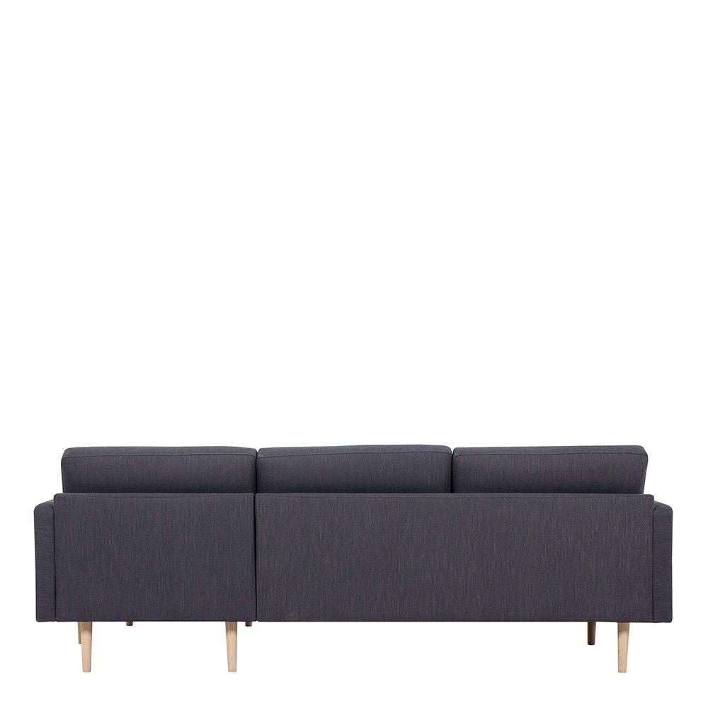 Dark Grey Fabric Right Hand Corner Sofa Chaise on Oak Legs