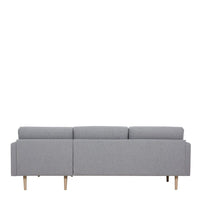 Thumbnail for Pale Grey Fabric Right Hand Corner Sofa Chaise on Oak Legs