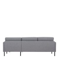 Thumbnail for Pale Grey Fabric Right Hand Corner Sofa Chaise on Black Metal Legs