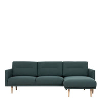 Thumbnail for Dark Green Fabric Right Hand Corner Sofa Chaise on Oak Legs