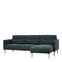 Thumbnail for Dark Green Fabric Right Hand Corner Sofa Chaise on Oak Legs