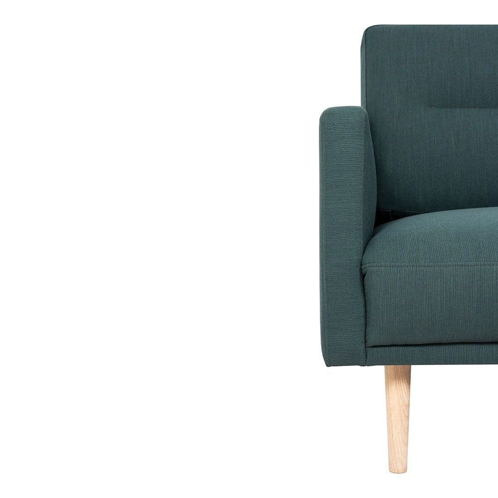 Dark Green Fabric Right Hand Corner Sofa Chaise on Oak Legs