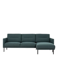 Thumbnail for Dark Green Fabric Right Hand Corner Sofa Chaise on Black Metal Legs