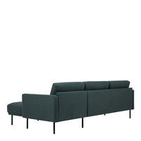 Thumbnail for Dark Green Fabric Right Hand Corner Sofa Chaise on Black Metal Legs