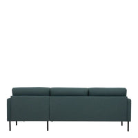 Thumbnail for Dark Green Fabric Right Hand Corner Sofa Chaise on Black Metal Legs