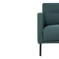 Thumbnail for Dark Green Fabric Right Hand Corner Sofa Chaise on Black Metal Legs