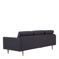 Thumbnail for Dark Grey Fabric Left Hand Corner Sofa Chaise on Black Metal Legs