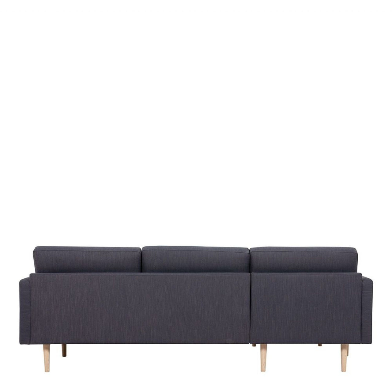 Dark Grey Fabric Left Hand Corner Sofa Chaise on Black Metal Legs