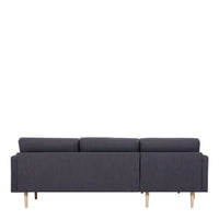 Thumbnail for Dark Grey Fabric Left Hand Corner Sofa Chaise on Black Metal Legs