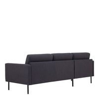 Thumbnail for Dark Grey Fabric Left Hand Corner Sofa Chaise on Black Metal Legs