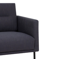 Thumbnail for Dark Grey Fabric Left Hand Corner Sofa Chaise on Black Metal Legs